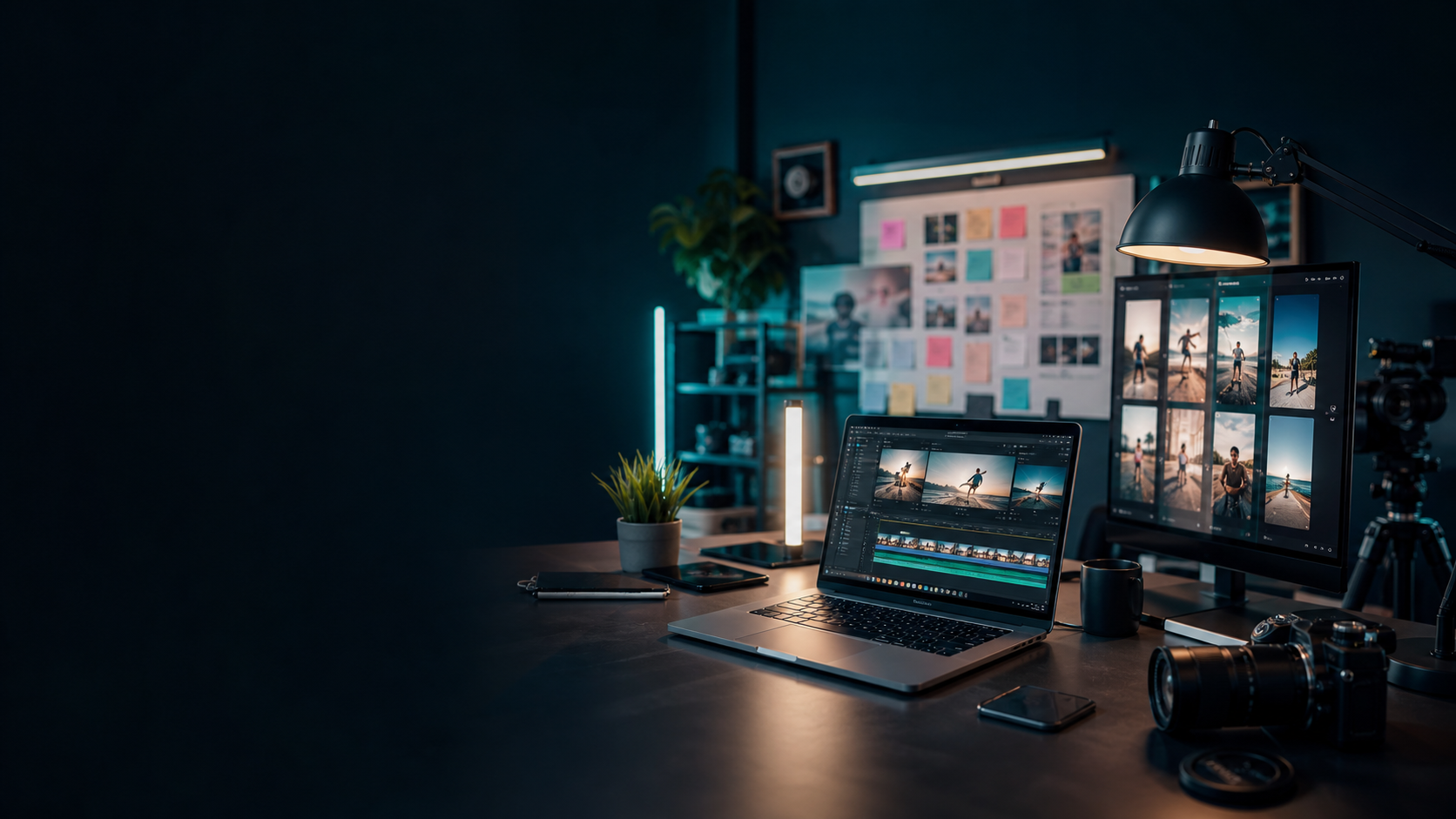 Modern short-form video production workspace